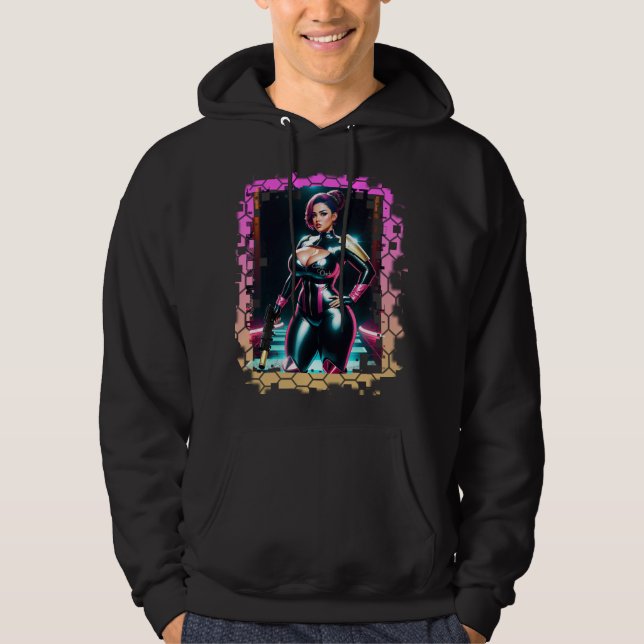 Curvy Sci-Fi-Chick Hoodie (Framsida)