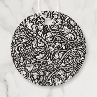 Curvy Twisty Cartoon Weird Faces Design Gåvor Etiketter