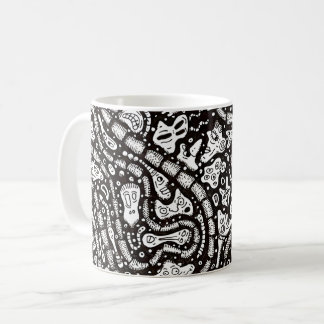Curvy Twisty Cartoon Weird Faces Design Kaffemugg