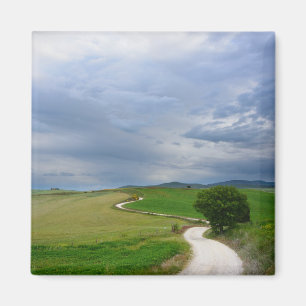 Curvy väg in mot en destinationsmagnet magnet