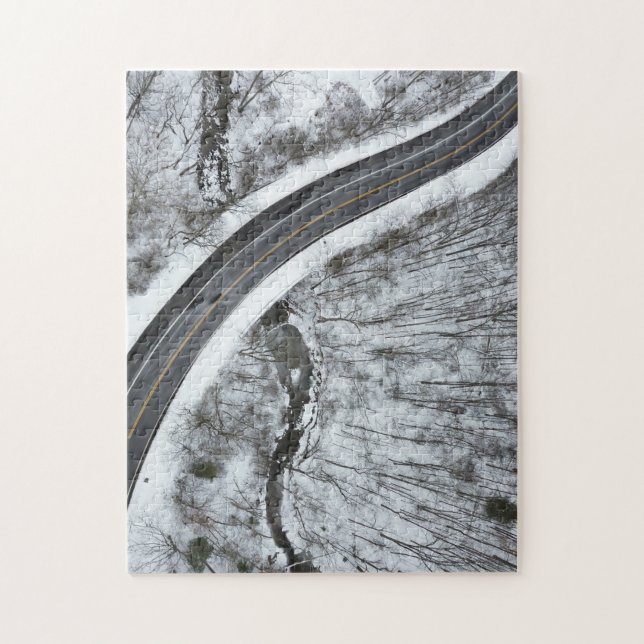 Curvy Winter Road Pussel (Vertikal)