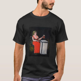 Curvy Woman med Mugg av Beer T Shirt