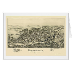 Curwensville panorama- karta för PA - 1895 Hälsningskort