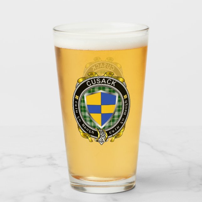 Cusack Irish Shield Beer Glass Glaskopp (Framsida fylld)