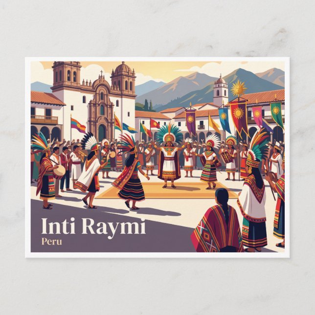 Cusco Inti Raymi Festival Peru Vykort (Framsida)