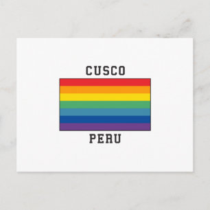 Cusco Peru flagga Vykort