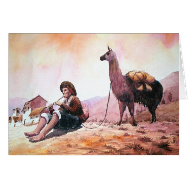 Cusco Peru Llamabild Hälsningskort (Framsidan Horizontal)