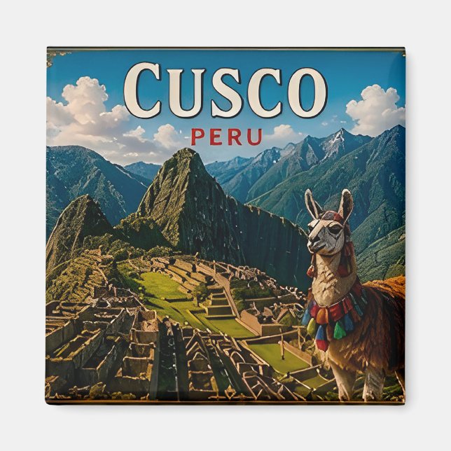 🧲 Cusco Peru Resa Souvenir för Äventyrsresor  Magnet (Framsidan)