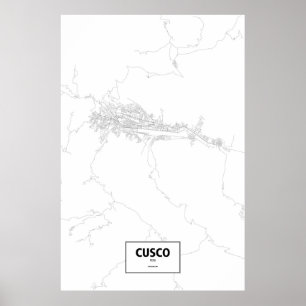 Cusco Peru (svarten på vit) Poster