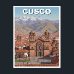 Cusco Peru Travel Vykort<br><div class="desc">Cusco, den tidigare huvudstaden i det indiska imperiet, är en meriserande blandning av gammal historia, kolonial charm och en levande andeansk kultur. Staden är belägen högt i peruanska Ander på 3 400 meter (11 200 fot) och är en port till den legendariska Machu Picchu och ett Unescos världsarv. Dess kavlade...</div>