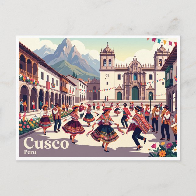 Cusco Plaza de Armas Peru Vykort (Framsida)