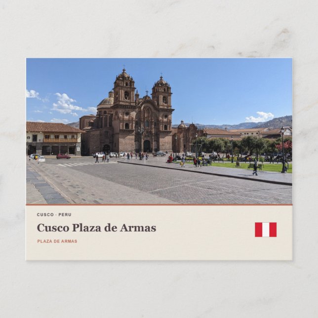 Cusco Plaza de Armas Vykort (Framsida)