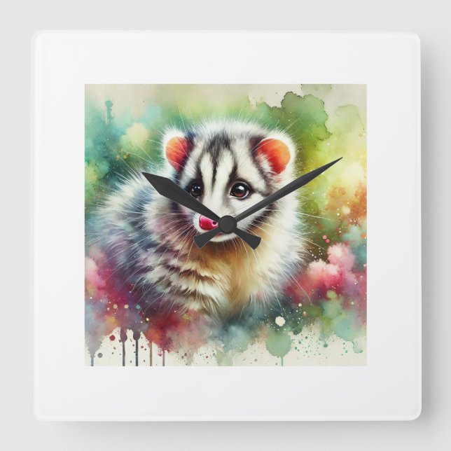 Cuscus Serenity 230824AREF134 - Watercolor Fyrkantig Klocka (Framsida)