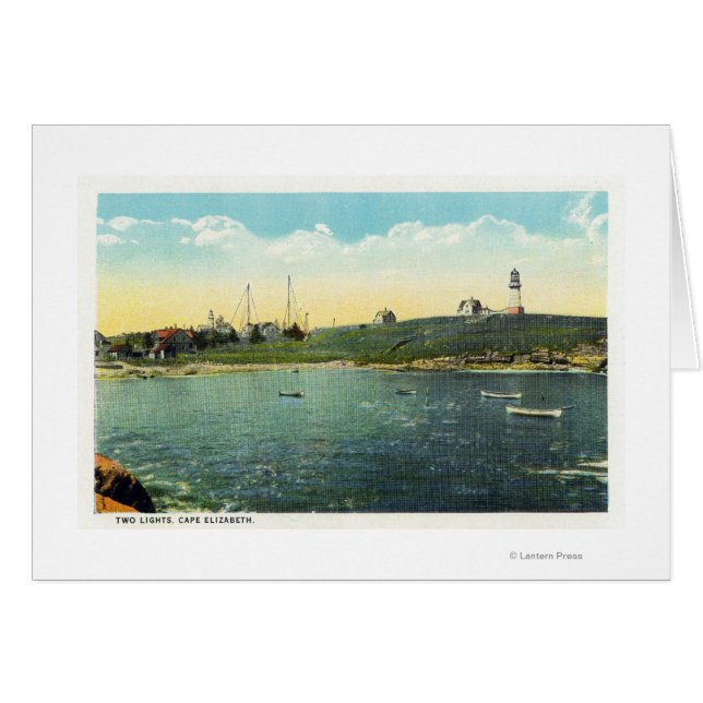 Cushing's Island View of White Head Hälsningskort (Framsidan Horizontal)