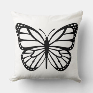 Cushion - Black & White Butterfly Kudde
