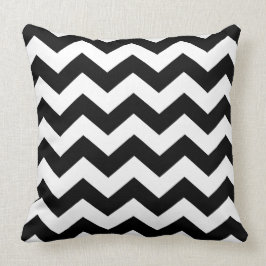 Cushion - Black & White Zigzags Kudde