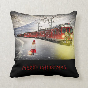 Cushion god jul Express Tåg Dekorativ kudde