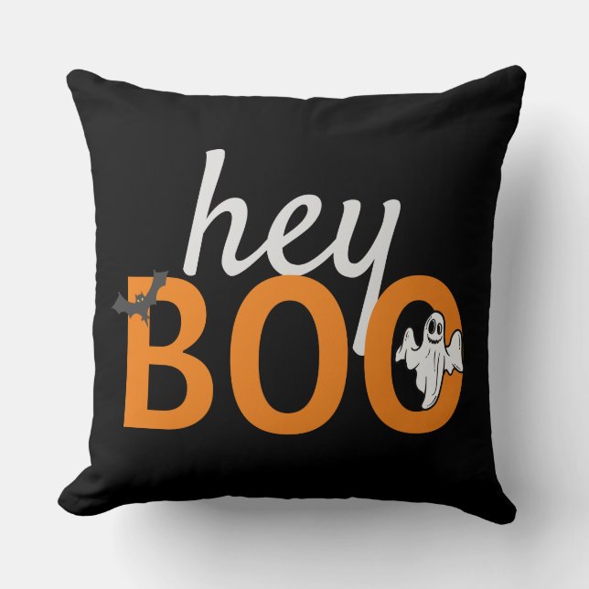 Cushion - hey BOO Ghost / Fladdermöss Black Kudde (Framsida)