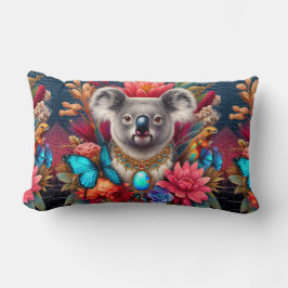 Cushion Koala Bear Australian Native Blommigt Desi Lumbarkudde