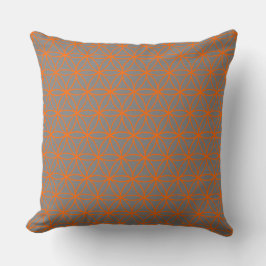 Cushion, Lotus Flower Graphic i Grått och Orange Kudde