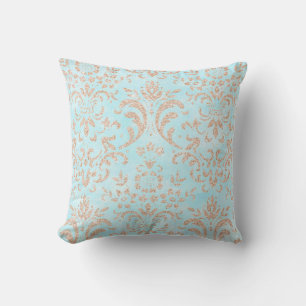 Cushion Mönster i Aqua Blue Ro Guld Kudde
