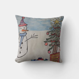 Cushion snögubbe & Julgran Kudde