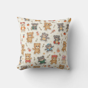 Cushion som uttrycker en söt björn kudde