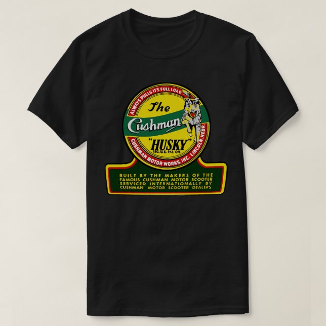 Cushman Husky Scooters USA T Shirt (Design framsida)