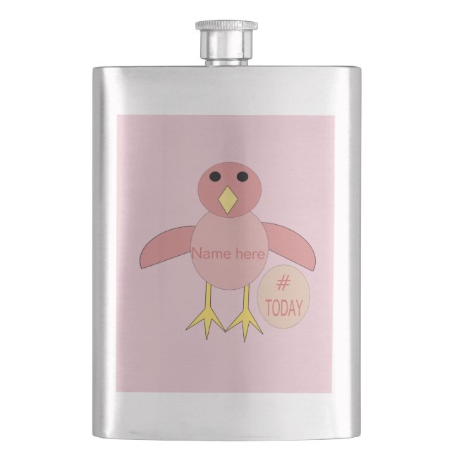 Cusom Rosa Birthday Girl Chick Flasks Fickplunta (Framsidan)