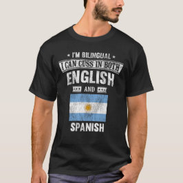 Cuss på engelska and Spain Funny Argentina Flagga T Shirt
