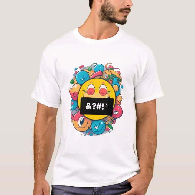 Cussing Emoji - Censored Swearing T Shirt (Framsida)
