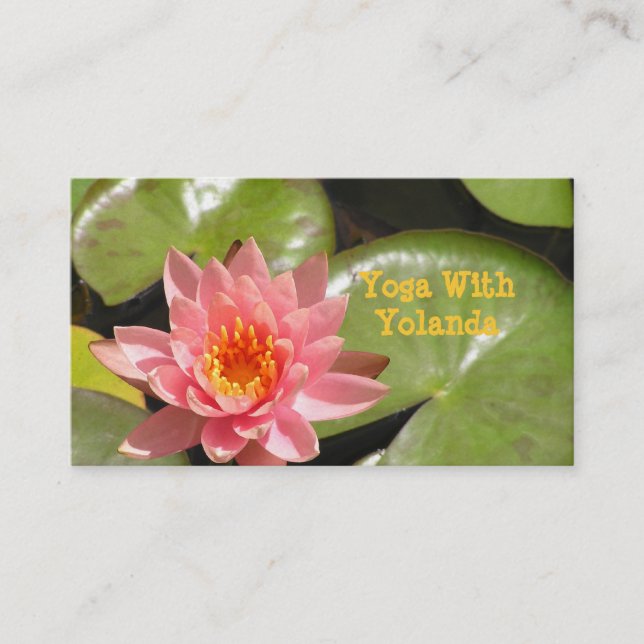 CUST.BUSS.CARD, "SALMON ROSA LOTUS BLOMMAR AND BRI VISITKORT (Framsida)