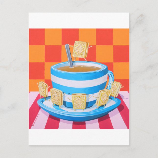 Custard Cream Tea Vykort (Framsida)