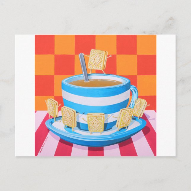 Custard Cream Tea Vykort (Framsida)