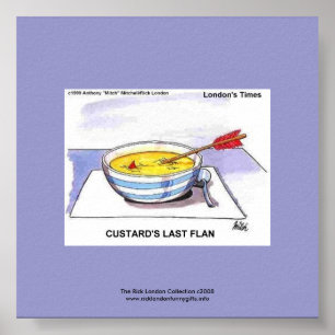 Custards Sista Flan Roliga Tecknade Affisch