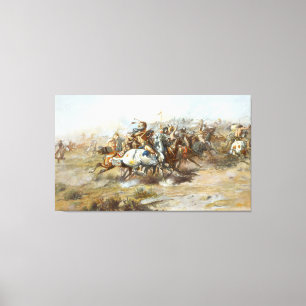Custer Fight Battle Charles Marion Russell Canvastryck