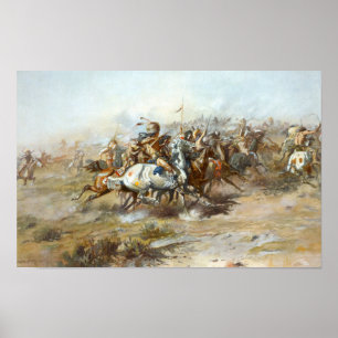 Custer Fight Battle Charles Marion Russell Poster