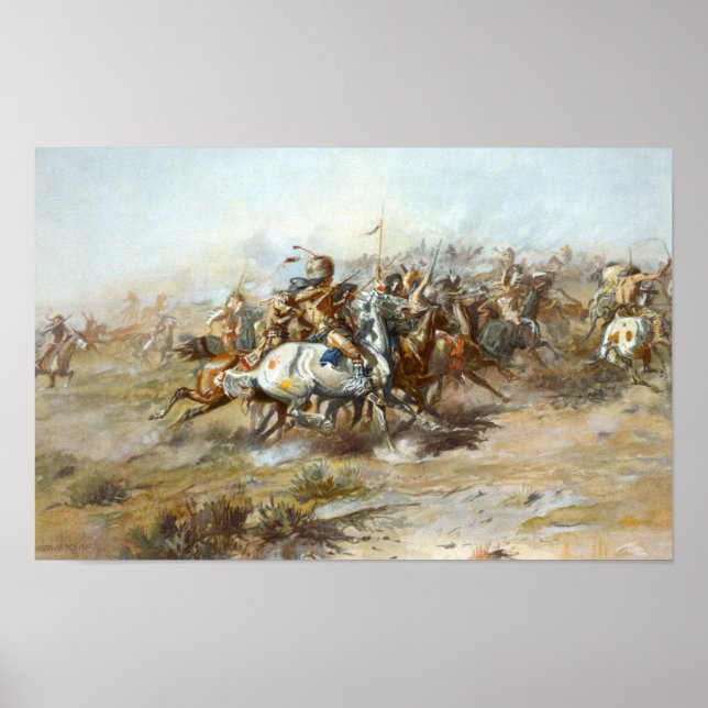 Custer Fight Battle Charles Marion Russell Poster (Framsidan)