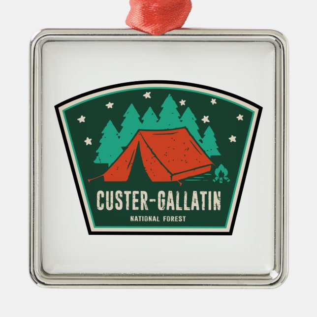Custer-Gallatin National Forest Camping Julgransprydnad Metall (Framsidan)