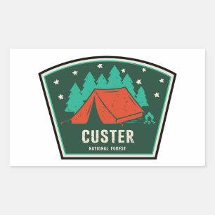 Custer National Forest Camping Rektangulärt Klistermärke