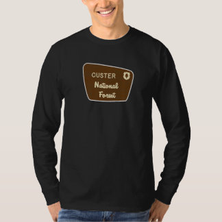 Custer National Forest Sign Retro T Shirt