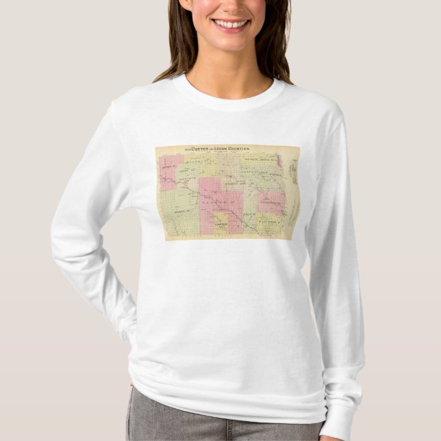 Custer och Logan County, Nebraska T-shirt (Framsida)