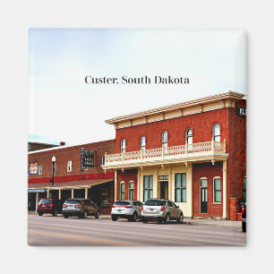 Custer, South Dakota, märkt fotomagnet Magnet