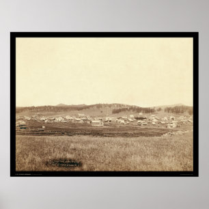 Custer stad SD 1891 Poster