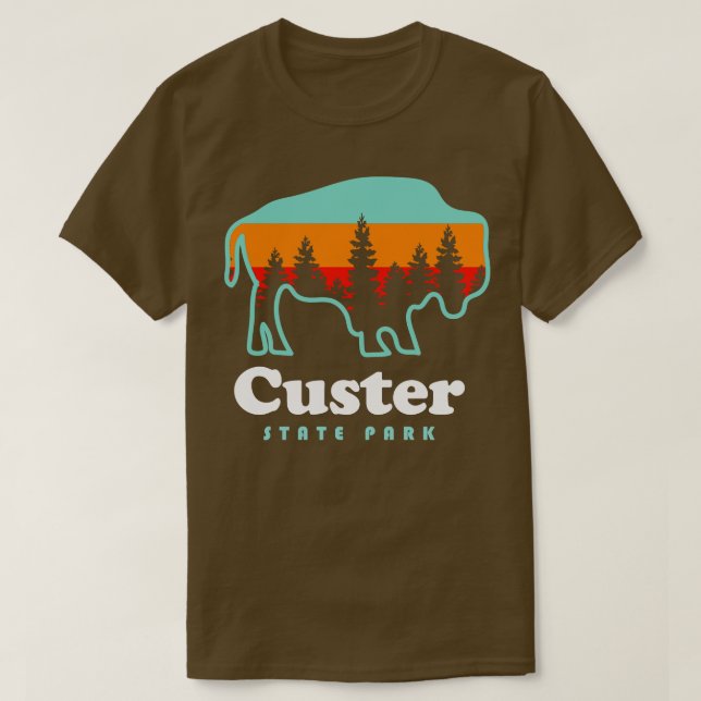 Custer State Park Bison South Dakota Camping T Shirt (Design framsida)