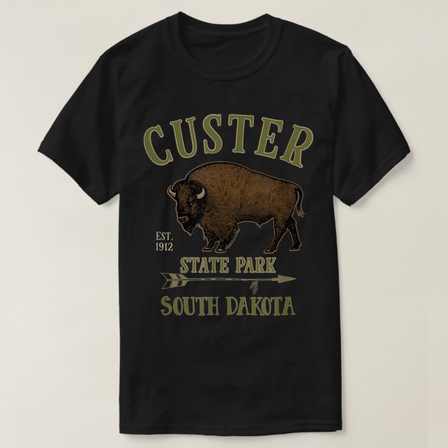 CUSTER STATE PARK Bison South Dakota souvenir T Shirt (Design framsida)