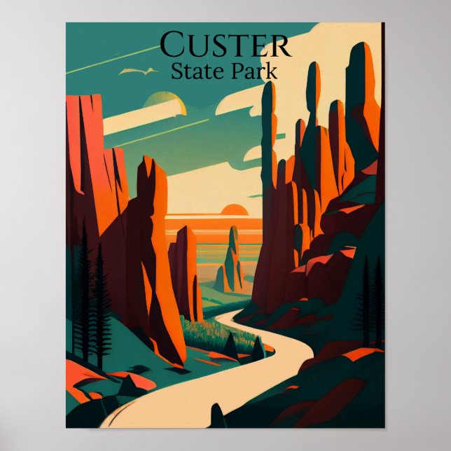 Custer State Park Contemporary Art Poster (Framsidan)