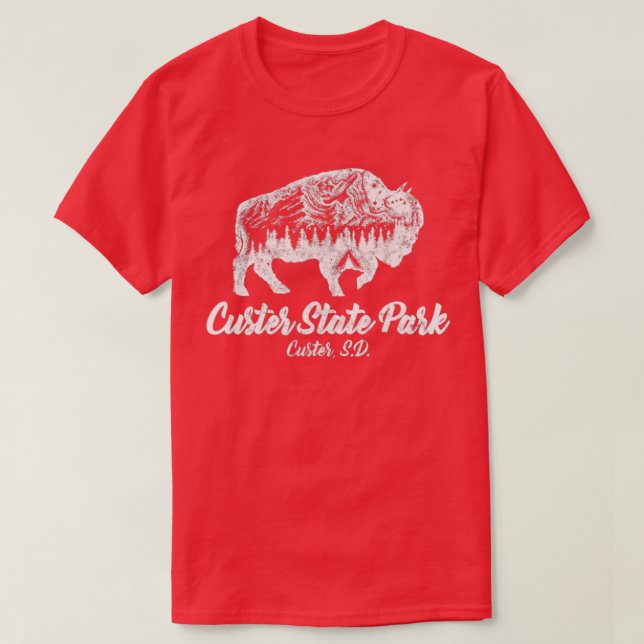 Custer State Park for Bison Älskare South Dakota  T Shirt (Design framsida)