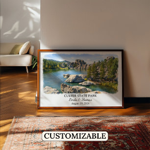Custer State Park South Dakota Affisch, Akvarell Poster