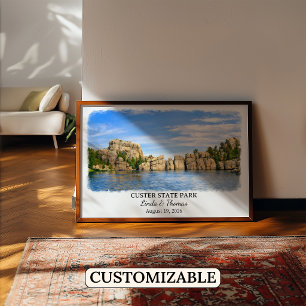 Custer State Park South Dakota Affisch, Akvarell Poster